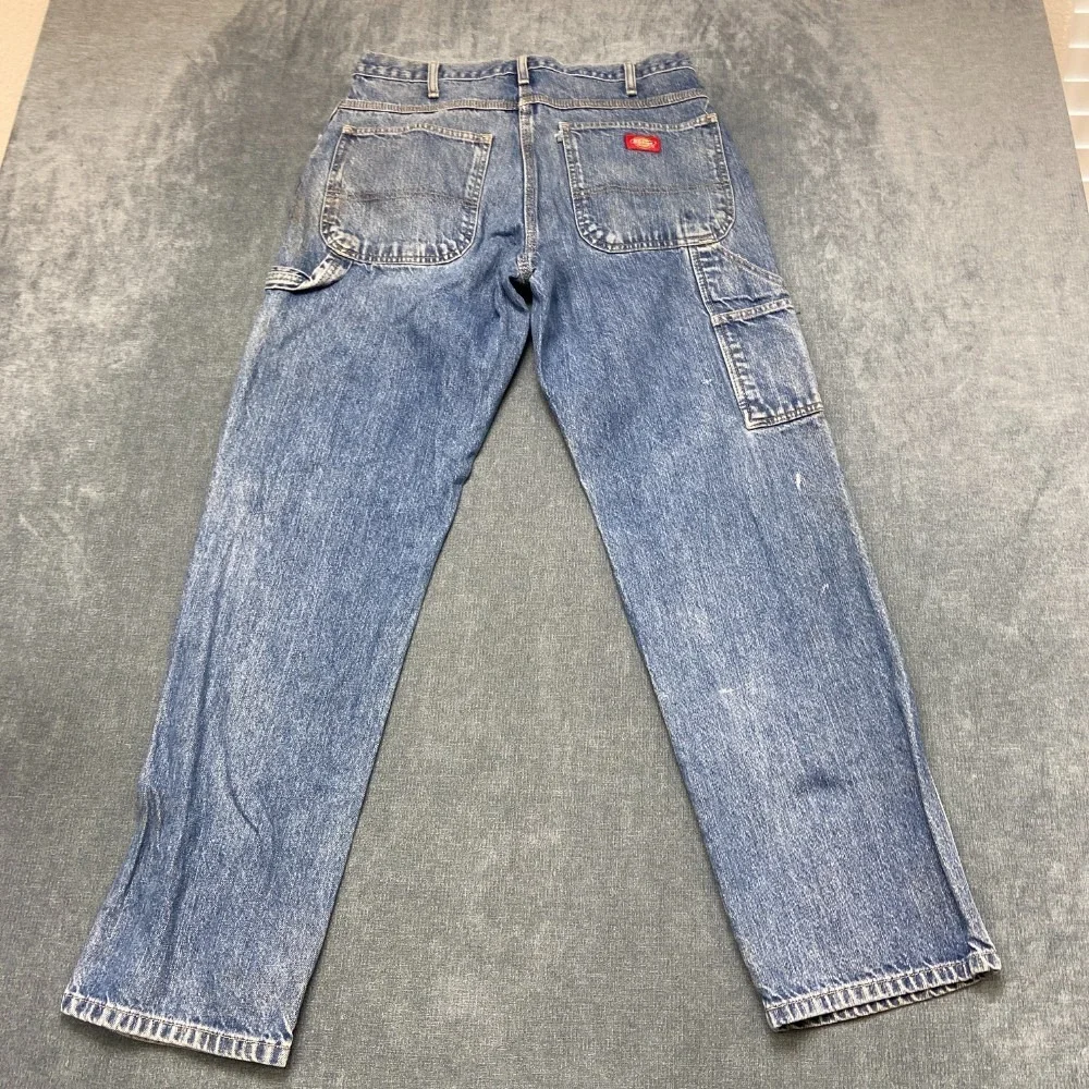 Dickies Carpenter Jeans Mens 31x31 Blue Denim Straight Workwear Utility Pockets